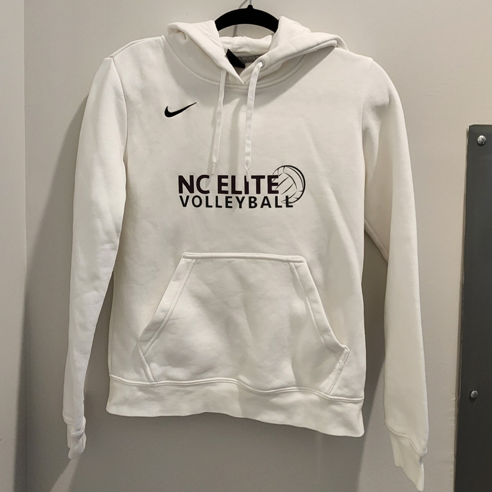 Nike White NC Elite Volleyball Hoodie with Black Embroidered Logo - Picture 2 of 6